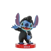 Disney Showcase -  Stitch Elvis i Sort Læder H18cm